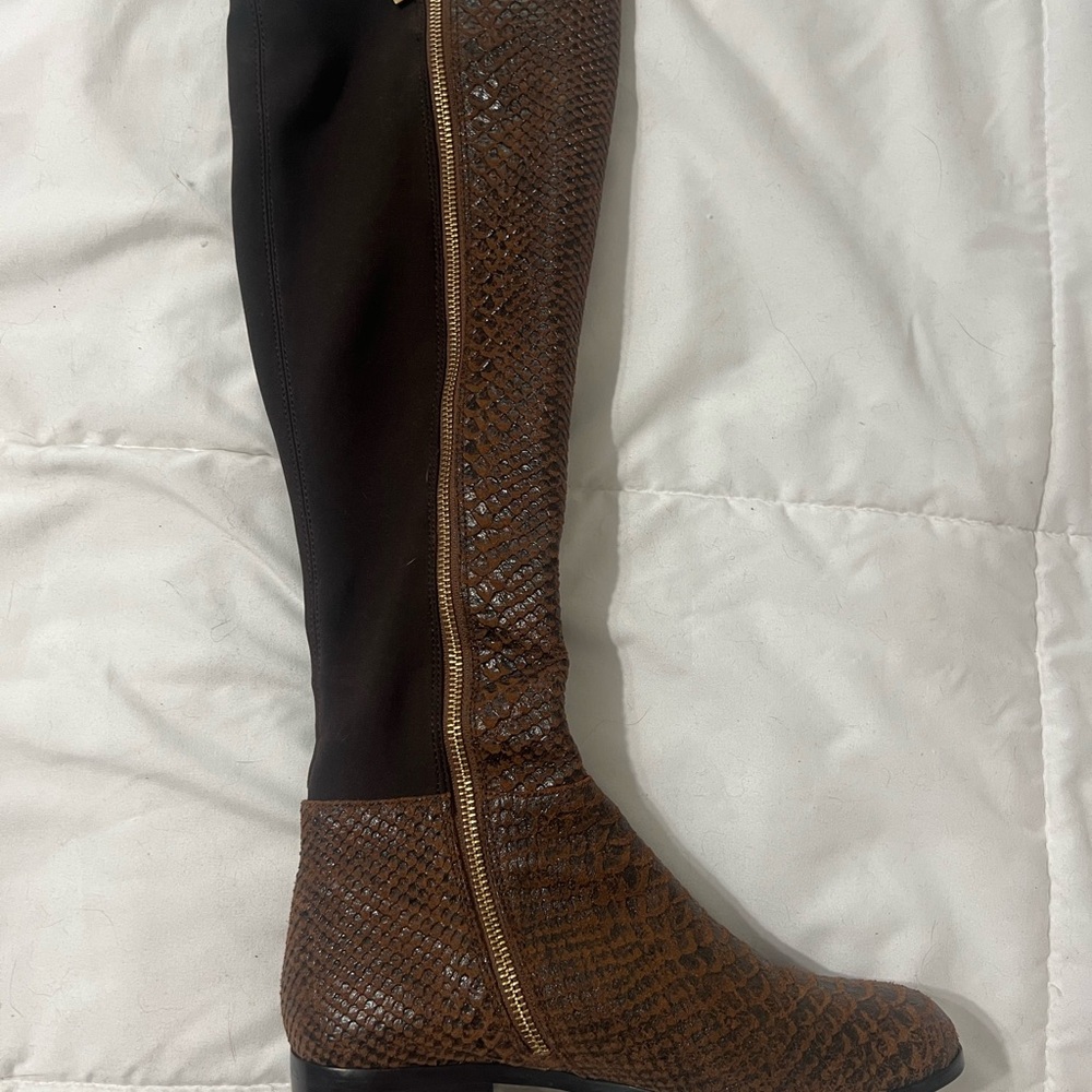 Michael Kors Brown Over the Knee Reptile Boots - Picture 4 of 6